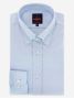 Camisa de colarinho americano em oxford azul celeste