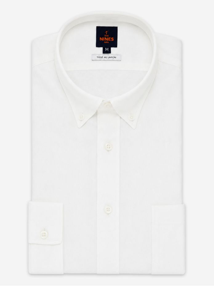 Camisa em gaze de algodão branco gola americana