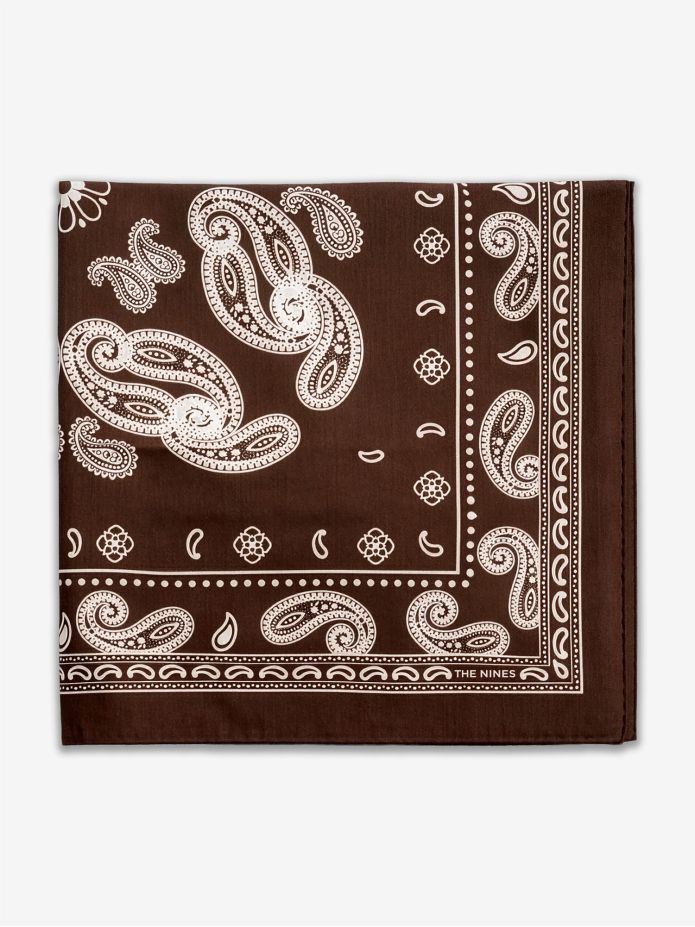 Bandana castanho com motivos paisley Nevada