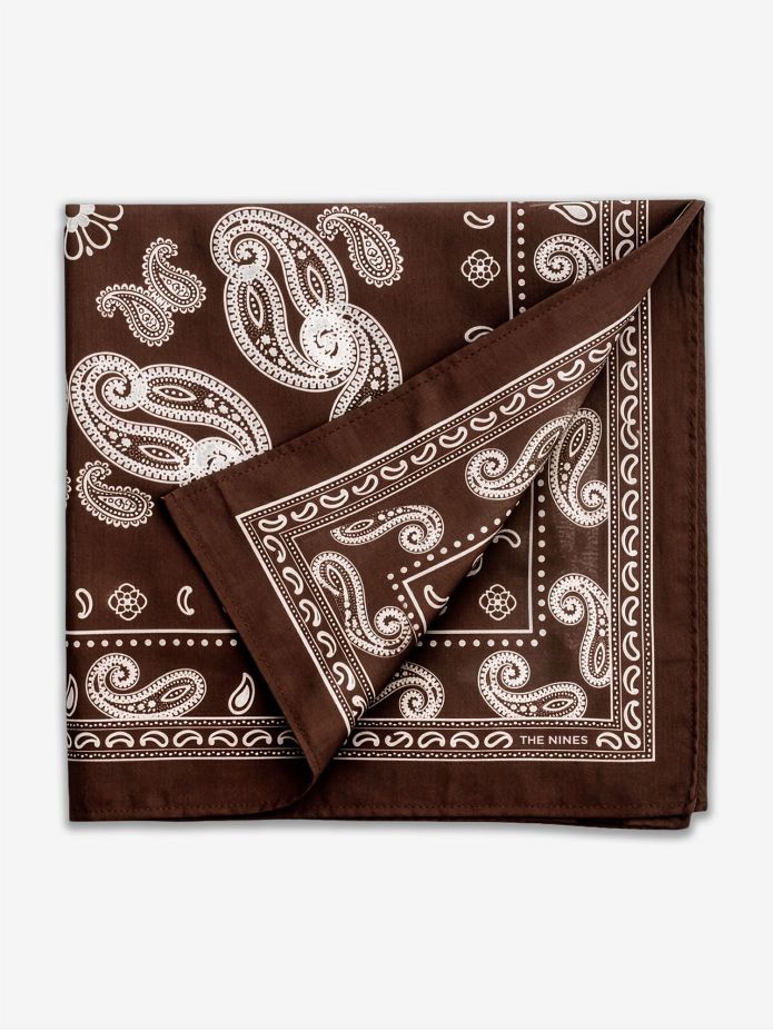Bandana castanho com motivos paisley Nevada