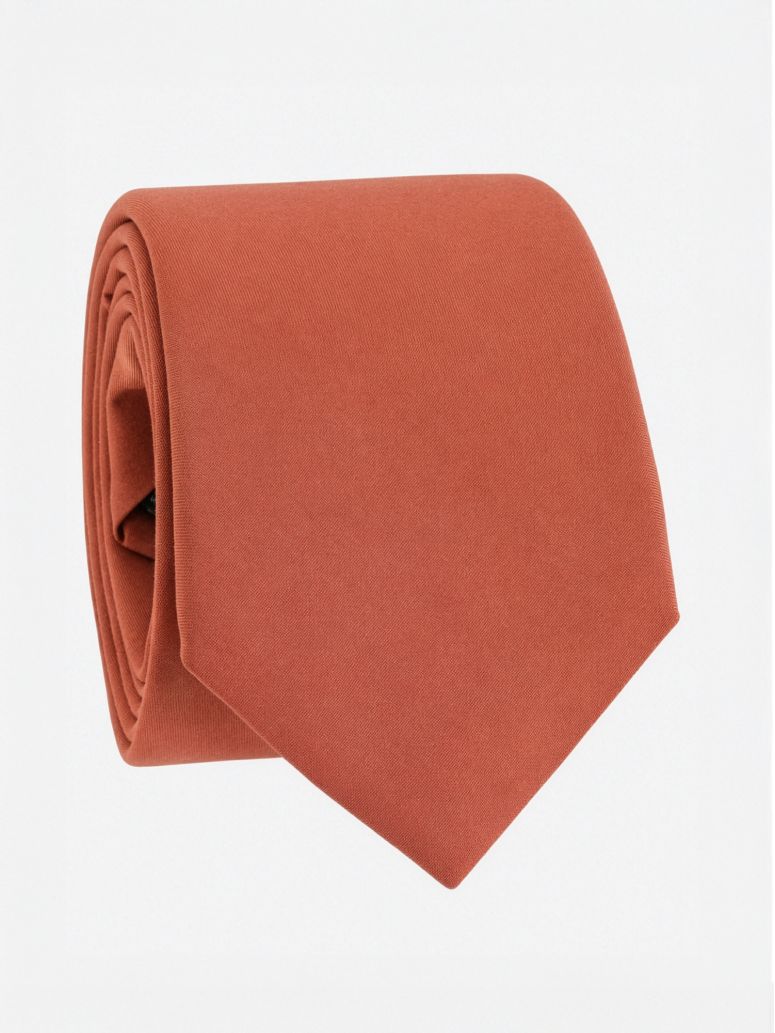 Gravata terracotta escura em seda Amalfi