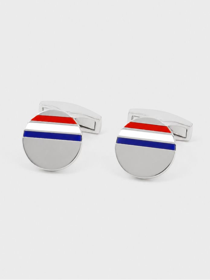 Botões de punho em prata maciça tricolor Cezembre