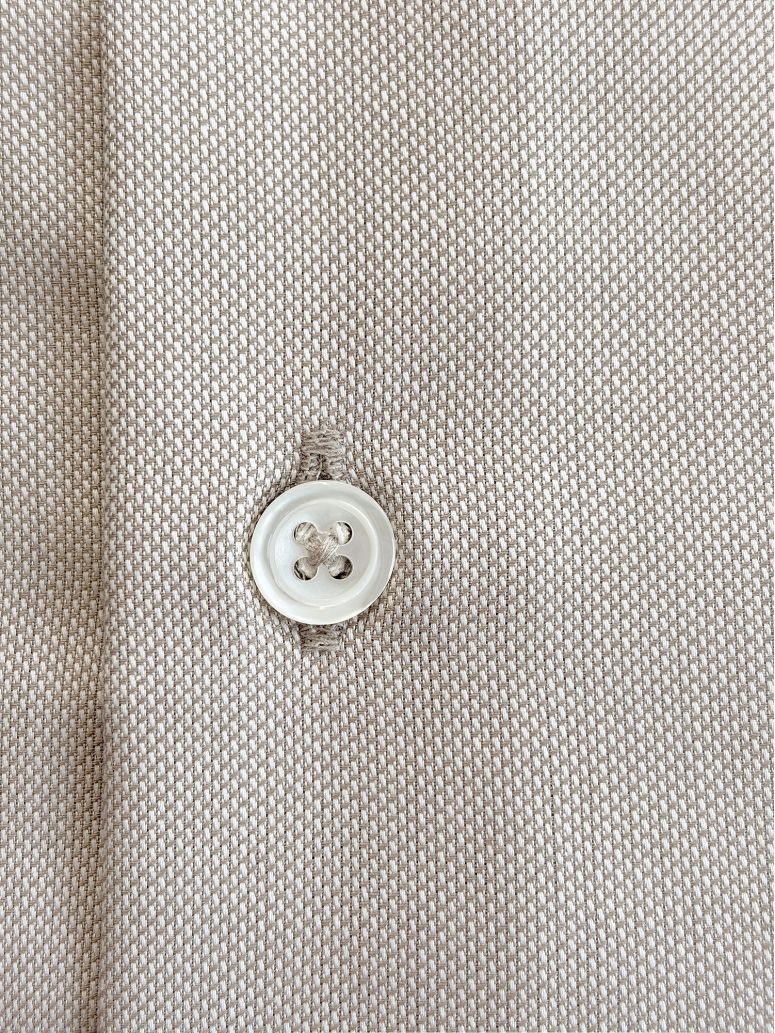 Camisa Colarinho Francês Fin Oxford Castanha