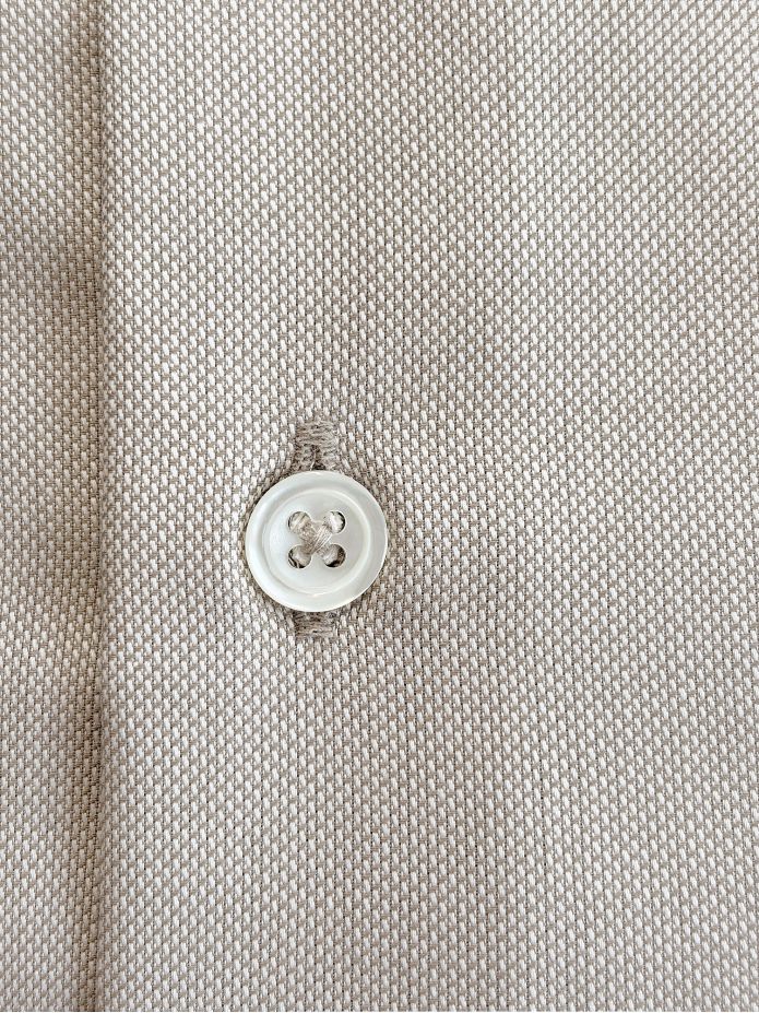 Camisa Colarinho Francês Fin Oxford Castanha