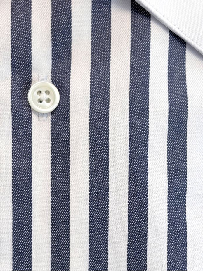 Camisa Colarinho Francês Riscas Navy Pm