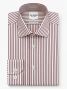 Camisa de colarinho italiano engomada com riscas bordeaux