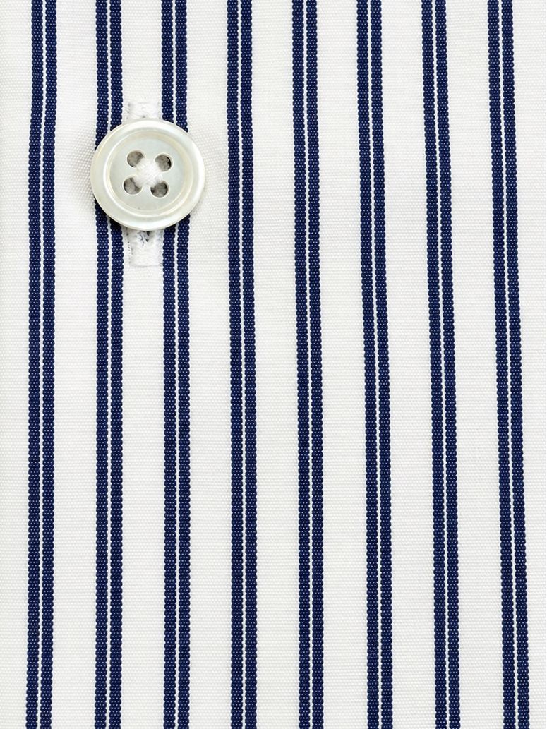 Camisa Colarinho Italiano Fin Riscas Navy