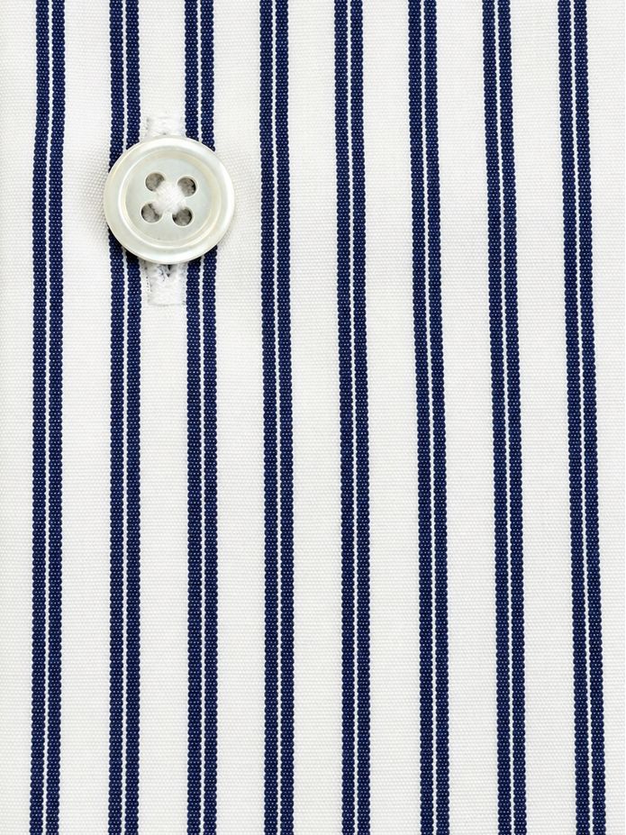 Camisa Colarinho Italiano Fin Riscas Navy