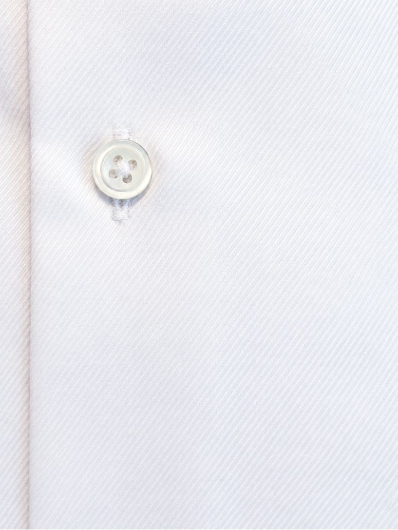 Camisa Colarinho Italiano em Twill Branco Pm