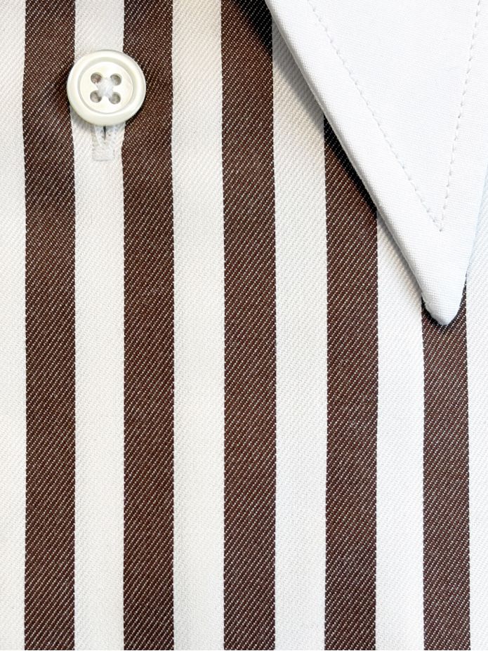 Camisa Colarinho Pontiagudo Riscas Castanho Pm Cormac