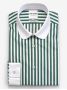 Camisa colarinho redondo com riscas verdes
