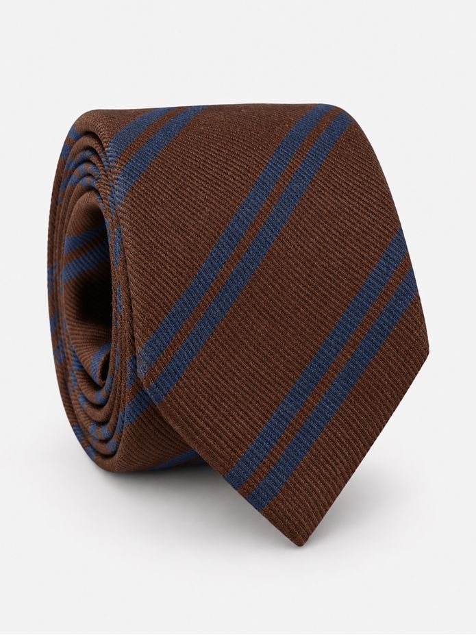 Gravata Castanha Riscas Twin