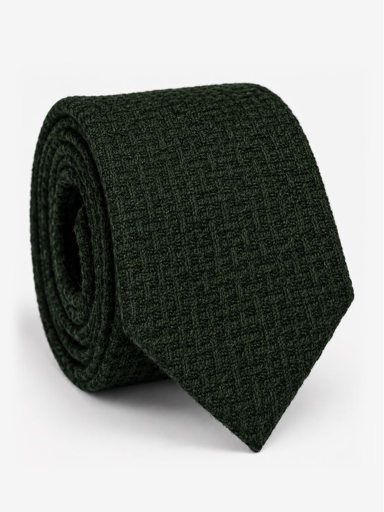 Gravata Lã Trançada Verde