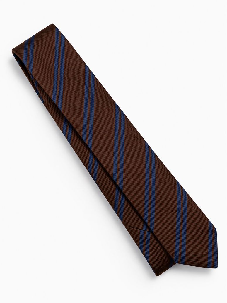 Gravata Castanha Riscas Twin