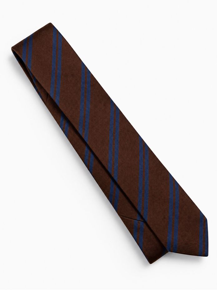 Gravata Castanha Riscas Twin