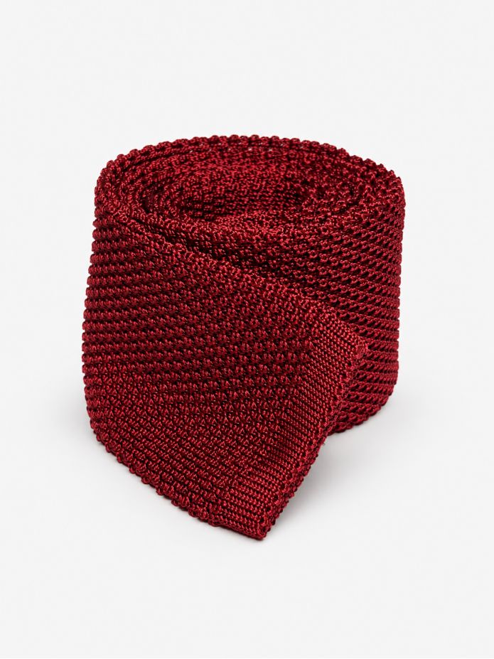 Cravate en tricot grenat - Monza