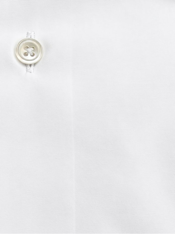 Camisa anti-amarrotamento colarinho de pontas em popelina branca