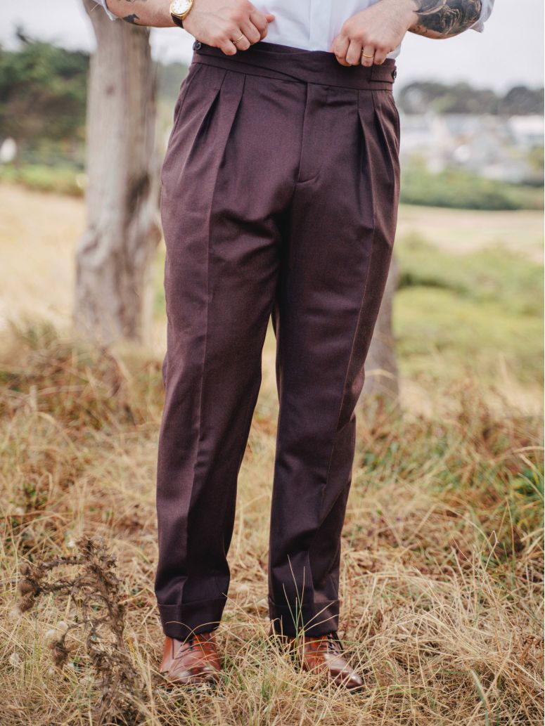 Calças de fato Gurkha bordô Dharan