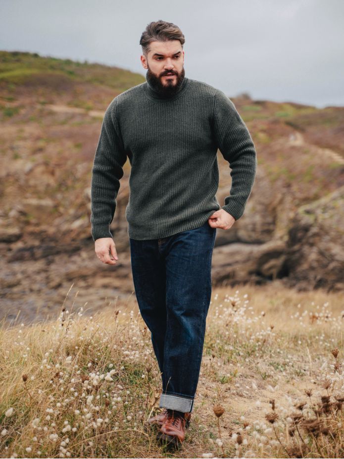 Camisola de gola alta verde loden Adam