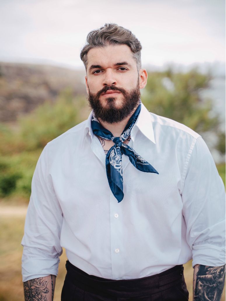 Bandana azul-marinho com padrão paisley LISBURN