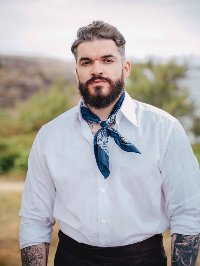 Bandana azul-marinho com padrão paisley LISBURN