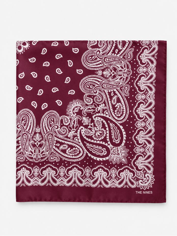 Bandana bordeaux com padrão paisley LISBURN