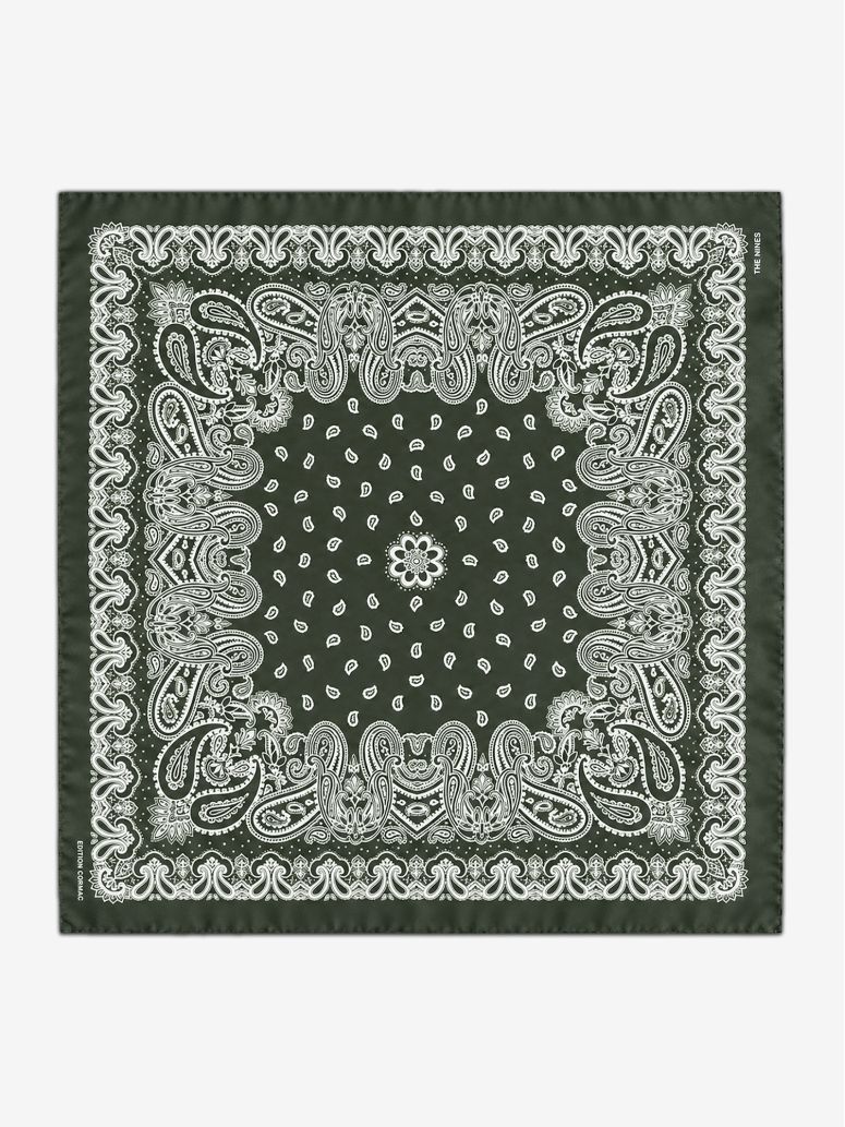 Bandana verde com padrão paisley LISBURN