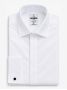 Camisa mosqueteiro branca com frente oculta colarinho italiano