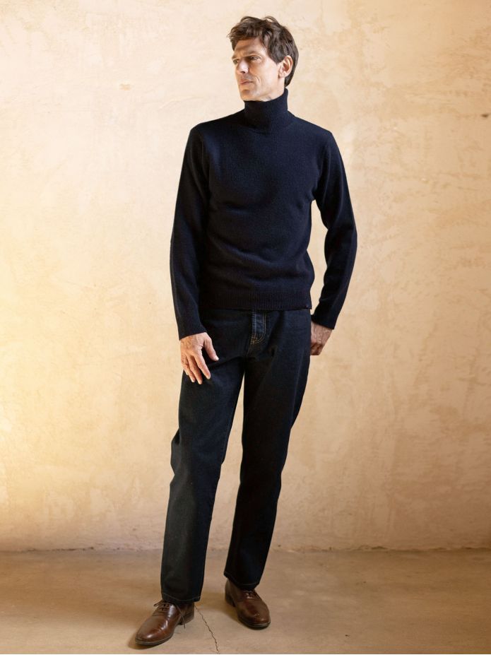 Camisola de gola alta azul-marinho Grant
