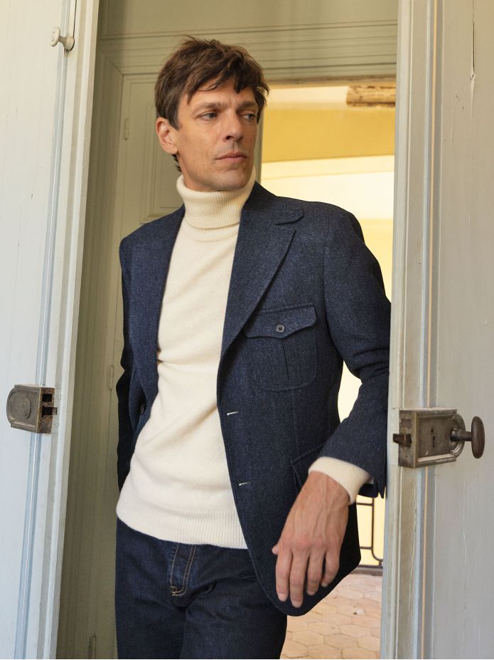 Camisola de gola alta em cru Grant