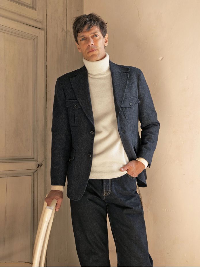 Camisola de gola alta em cru Grant