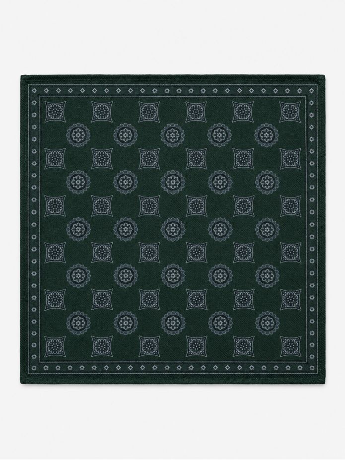 Lenço de bolso verde com padrões