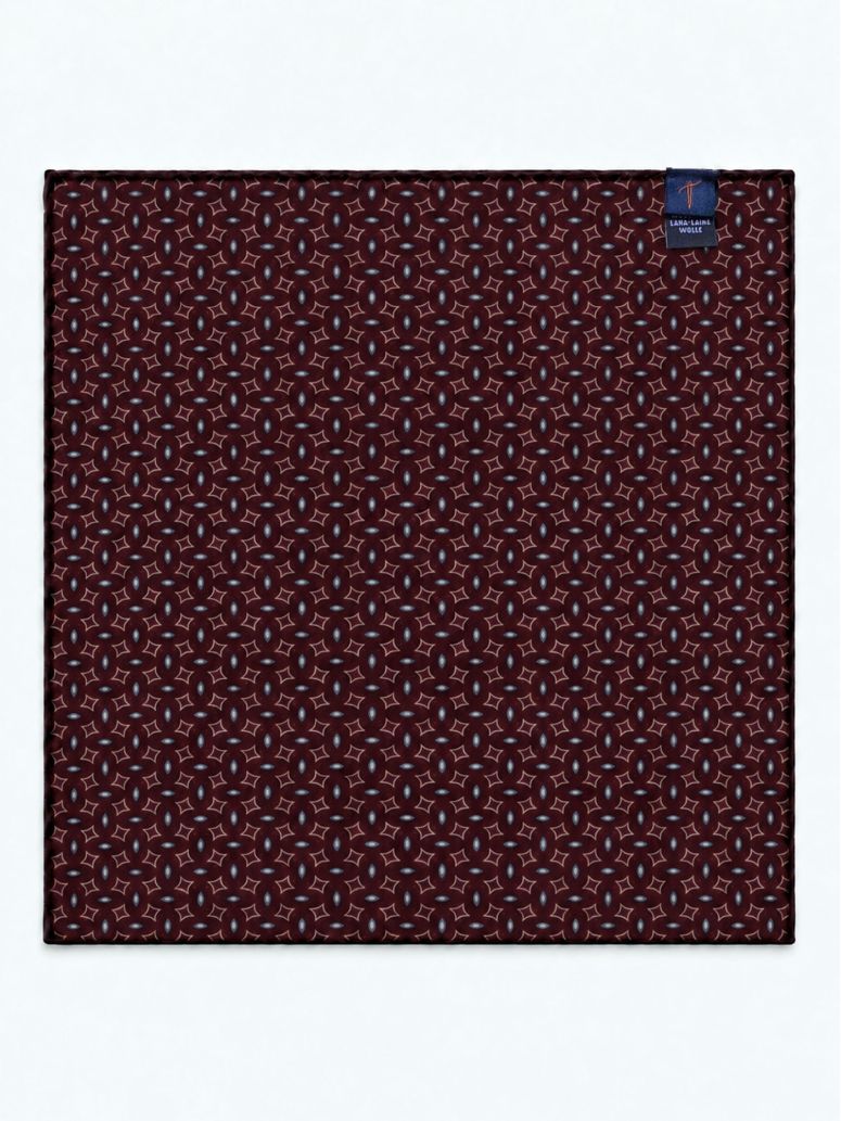 Lenço de bolso bordô com padrões