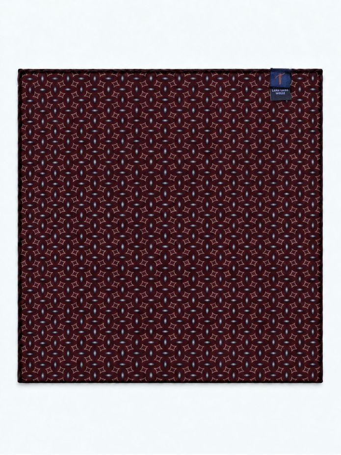 Lenço de bolso bordô com padrões